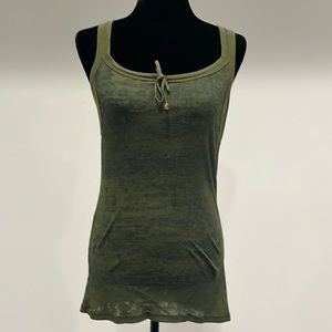 Free people olive green “burn-out” tank